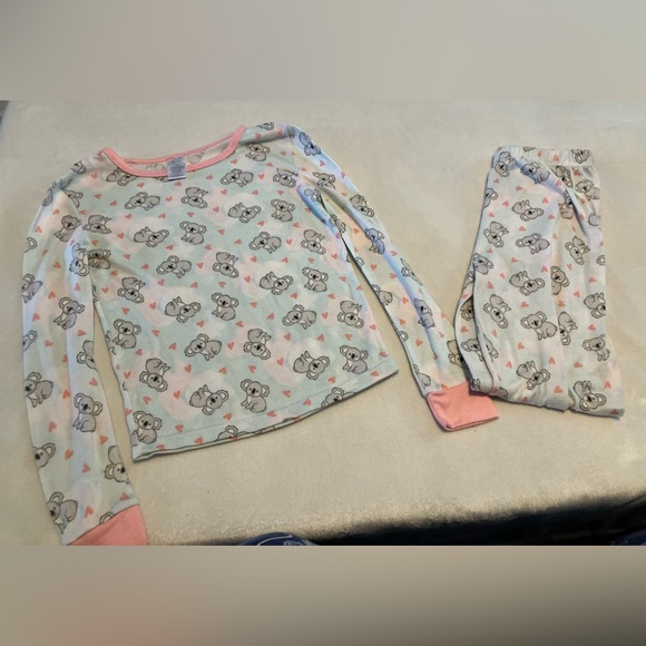 Koala Print Kids Pajamas - Pink and Gray - Picture 1 of 8